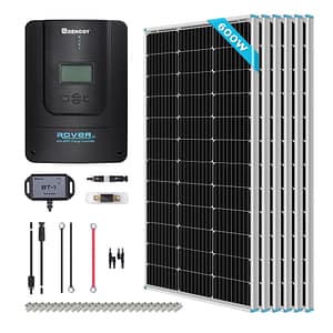 600W 12V/24V Monocrystalline Solar Premium Kit w/Rover 60A Charger Controller - Renogy