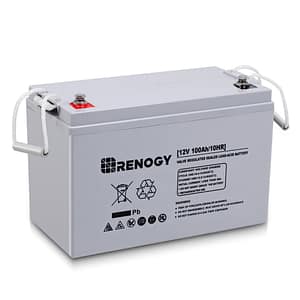 12V 100Ah Deep Cycle AGM Battery w/ Battery Box - Renogy