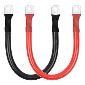 BESTEK 1/0 AWG 12 inch Pure Copper Power Inverter Cables