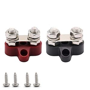 T Tocas Dual 5/16" Studs Bus Bar, Dual Terminal Block Stud M8, 48V Junction Block