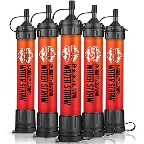 5 High Capacity Emergency Survival Water Straws - Personal Water Filter for Camping Hiking Travel Biking Survival Emergency preparedness Lightweight Reusable and with no Expiration Date 5 image attachment large - Evergreen Off-Grid